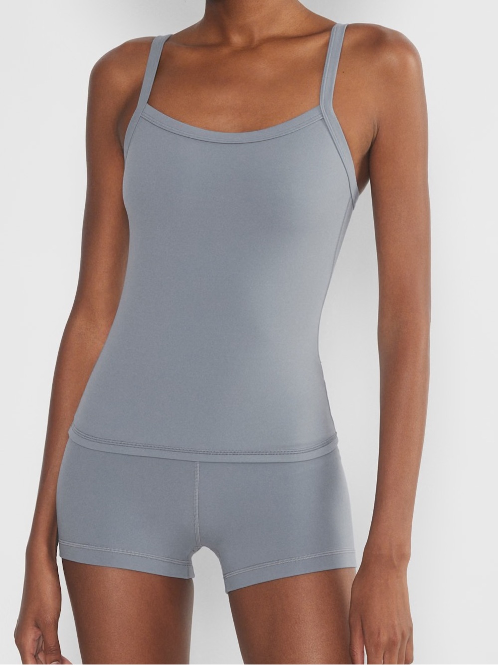 Aritzia golden butter tumblr tank in shady blue XS